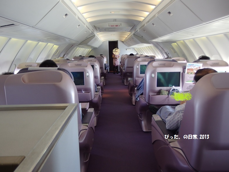China Airline，広くて快適な2階席
